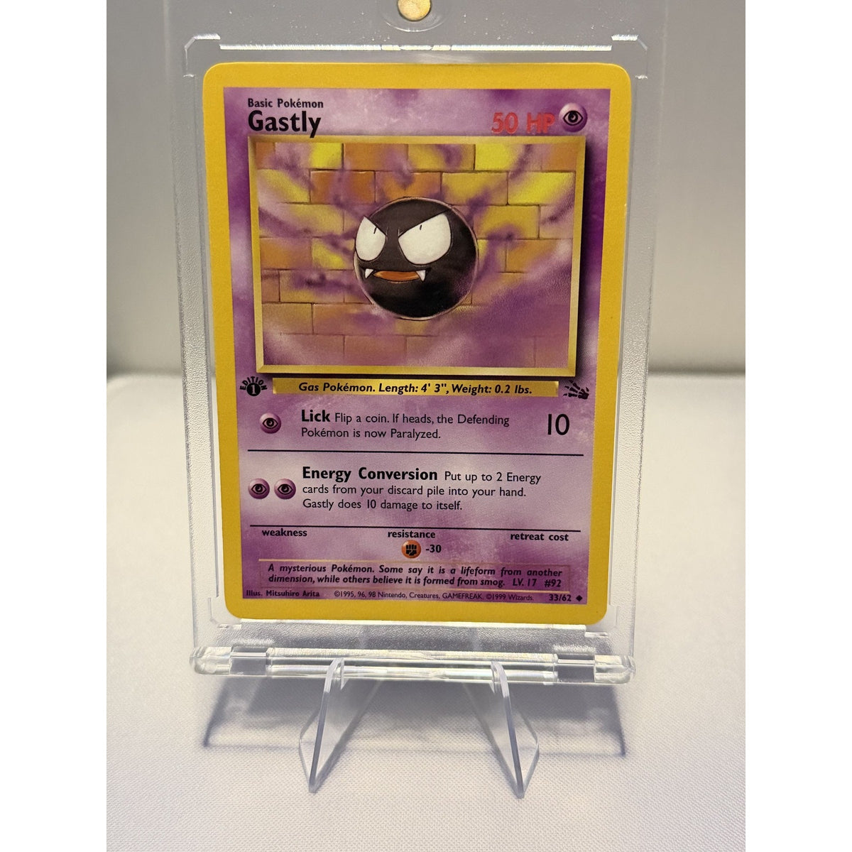 Gastly 33/62 1st Edition Fossil Uncommon WOTC 1999 Pokemon Card NM