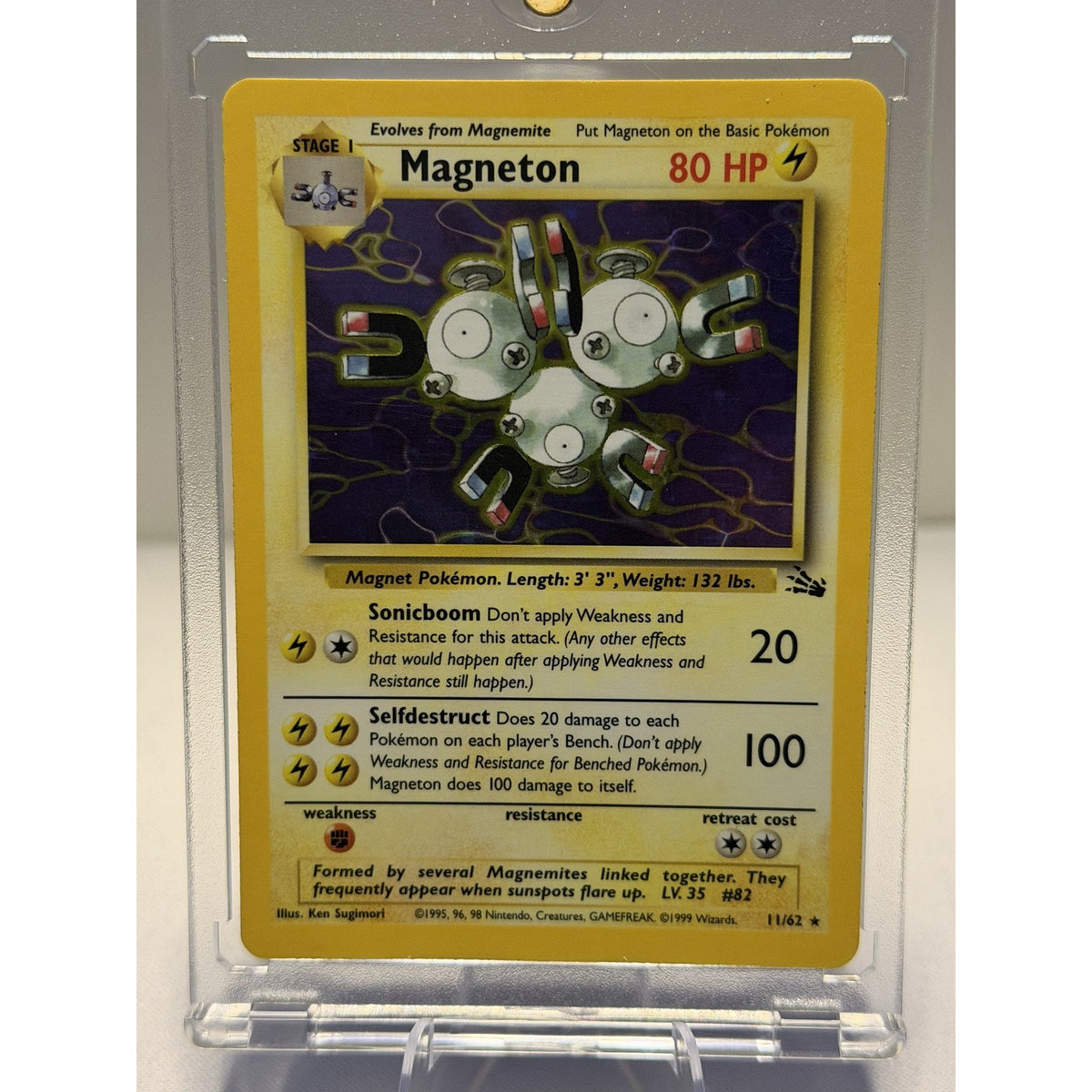 Magneton 11/62 Fossil Unlimited Holo Rare WOTC 1999 Pokemon Card LP