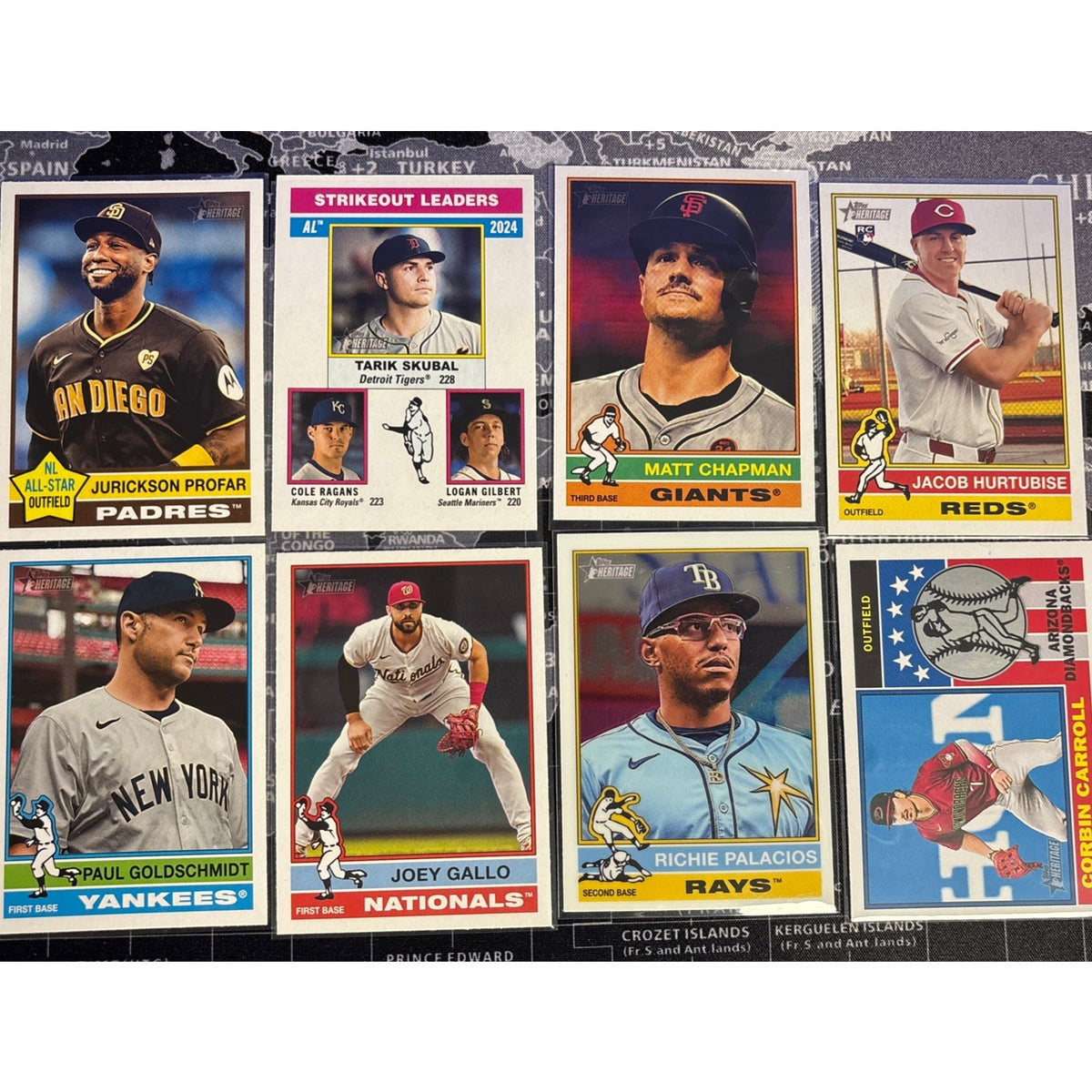2025 Topps Heritage Collection 8-card LOT Palacios Chrome, Carroll & More