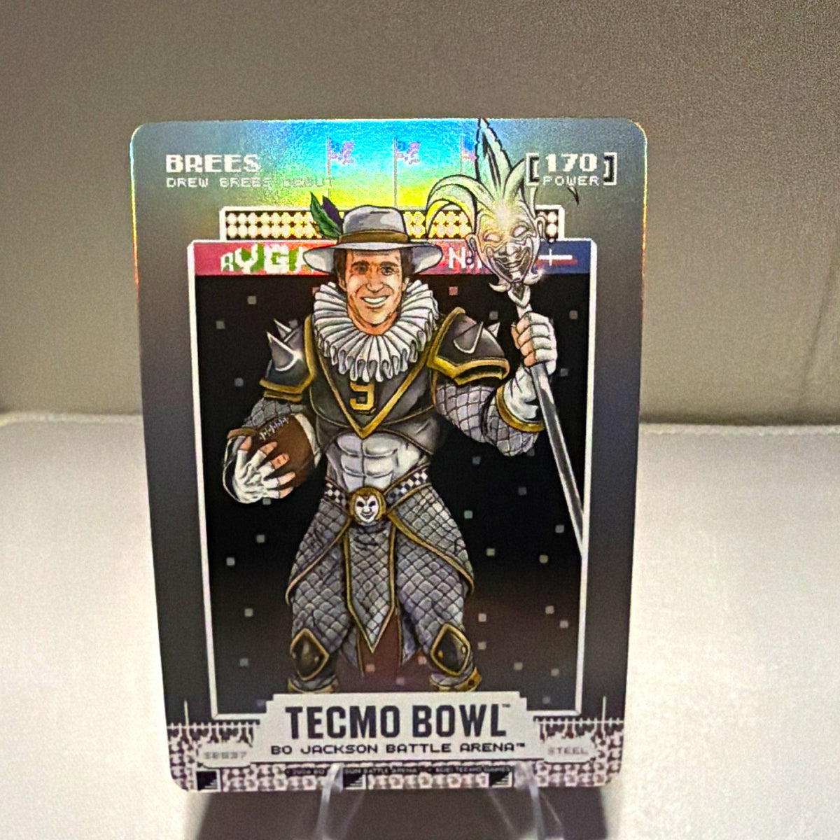 Steel City Collectibles Tecmo Bowl Bo Jackson Battle Arena Drew Brees #170 Holo…