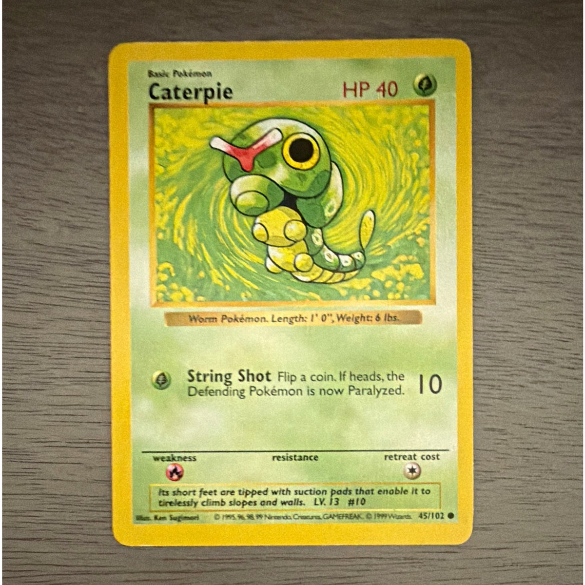 Caterpie 45/102 Base Set (Shadowless) Unlimited Regular Common WOTC 1999 EN