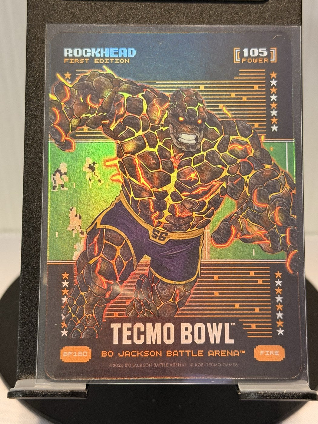 2026 Bo Jackson Battle Arena Rockhead First Edition Fire #BF160 Power 105 (front)