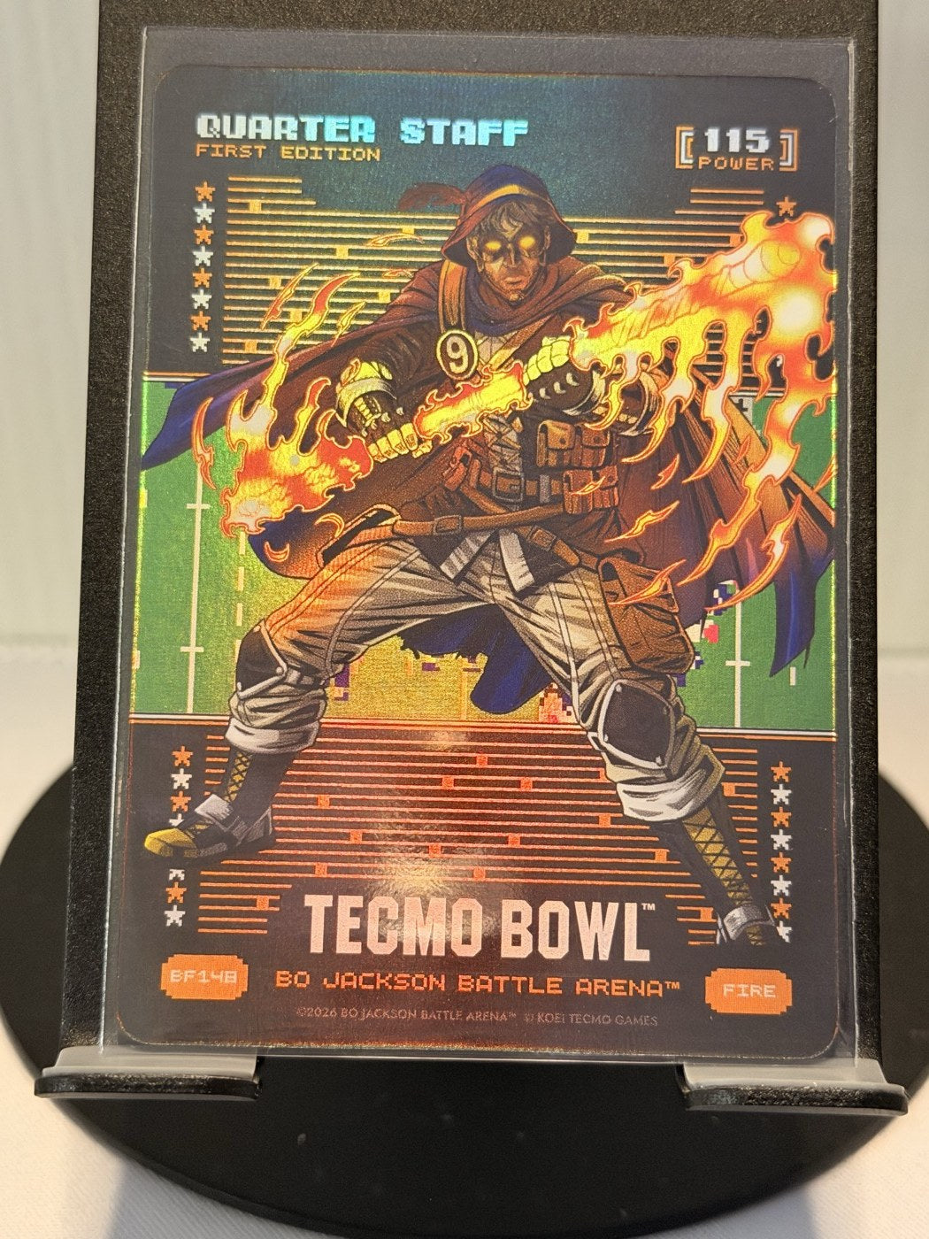 2026 Bo Jackson Battle Arena Quarter Staff First Edition Fire #BF148 Power 115 (front)