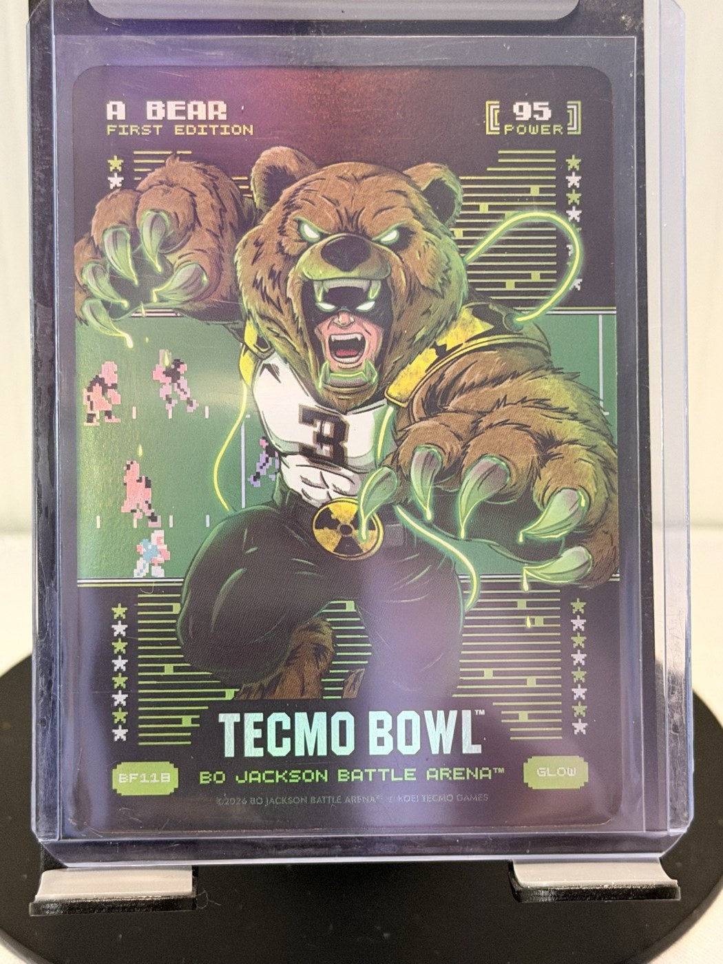 2026 Bo Jackson Battle Arena A Bear First Edition Glow #BF118 Power 95 (front)