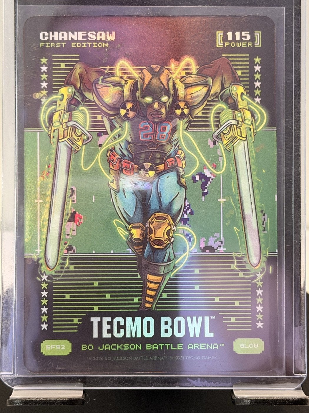 2026 Bo Jackson Battle Arena Chanesaw First Edition Glow #BF92 Power 115 (front)