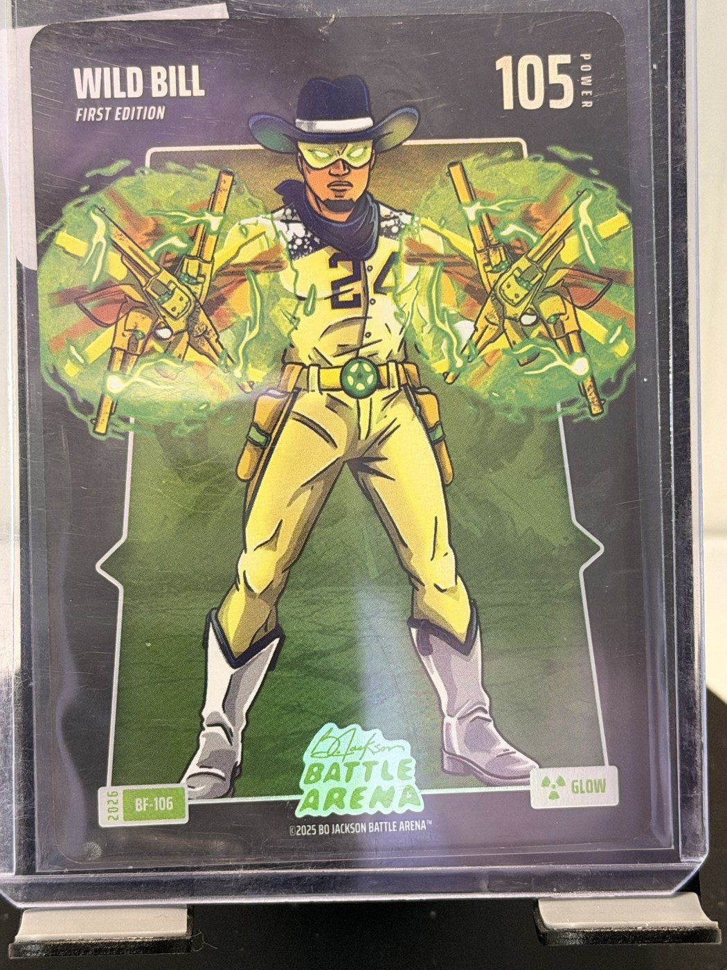 2025 Bo Jackson Battle Arena Wild Bill First Edition Glow #BF-106 Power 105 (front)