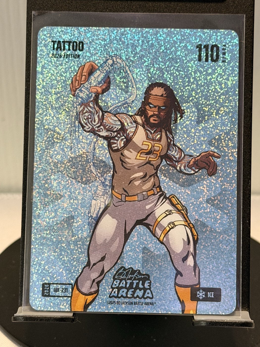 2025 Bo Jackson Battle Arena Tattoo 2026 Edition Ice #IBF-231 Power 110 (front)