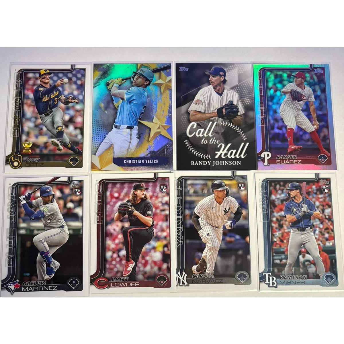 2025 Topps Series 1 8-Card LOT (4 RCs, 1 GC, 2 Inserts, 1 Foil)