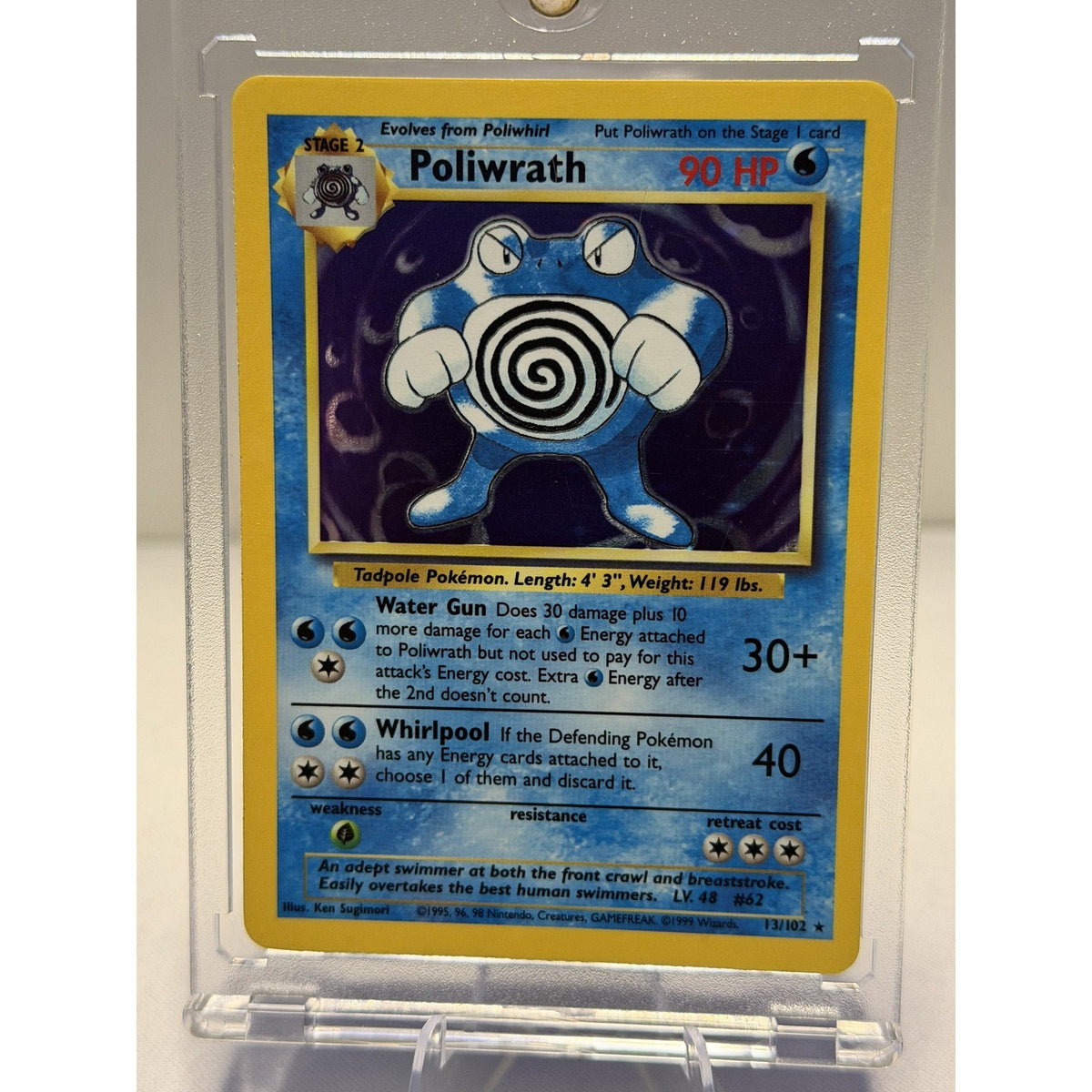 Poliwrath 13/102 Base Set Unlimited Holo Rare WOTC 1999 Pokemon Card NM