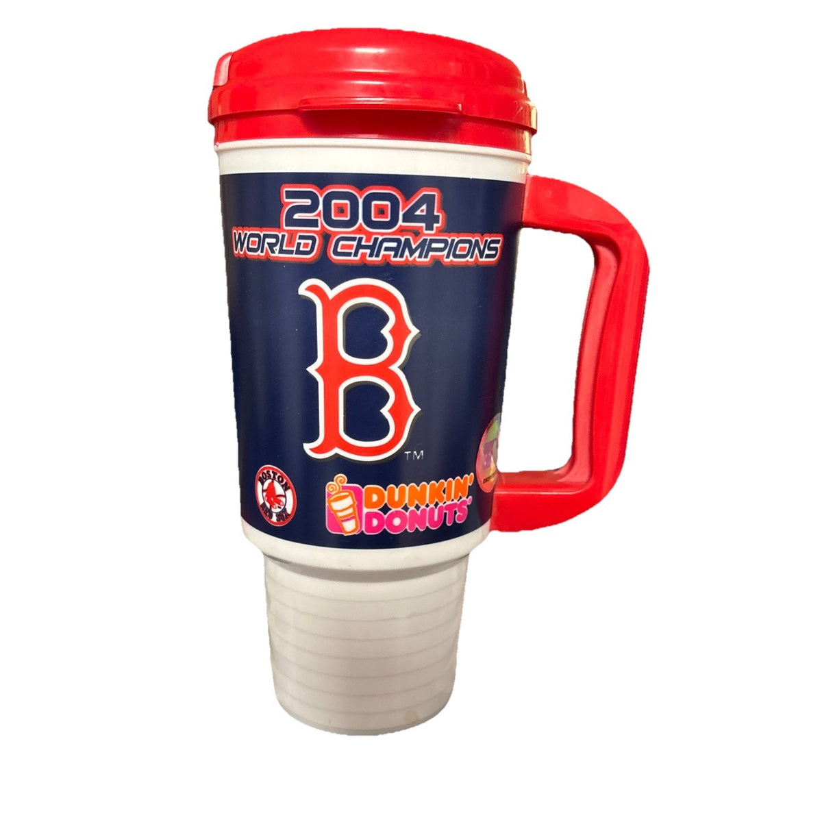 2004 BOSTON RED SOX World Champions Travel Mug (Dunkin’ Donuts, Whirley)