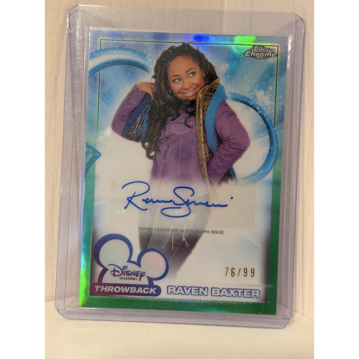 Topps Disney Chrome 2026 Raven Baxter Throwback Green Auto /99 Raven-Symone