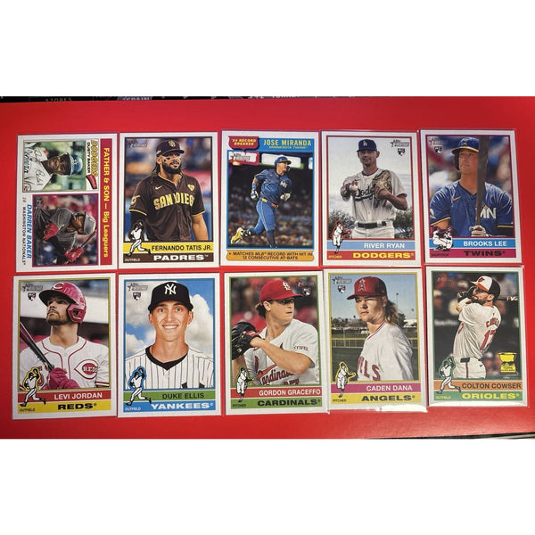 2025 Topps Heritage 10-Card LOT6 RCs! + Tatis, Cowser GC, Miranda Insert