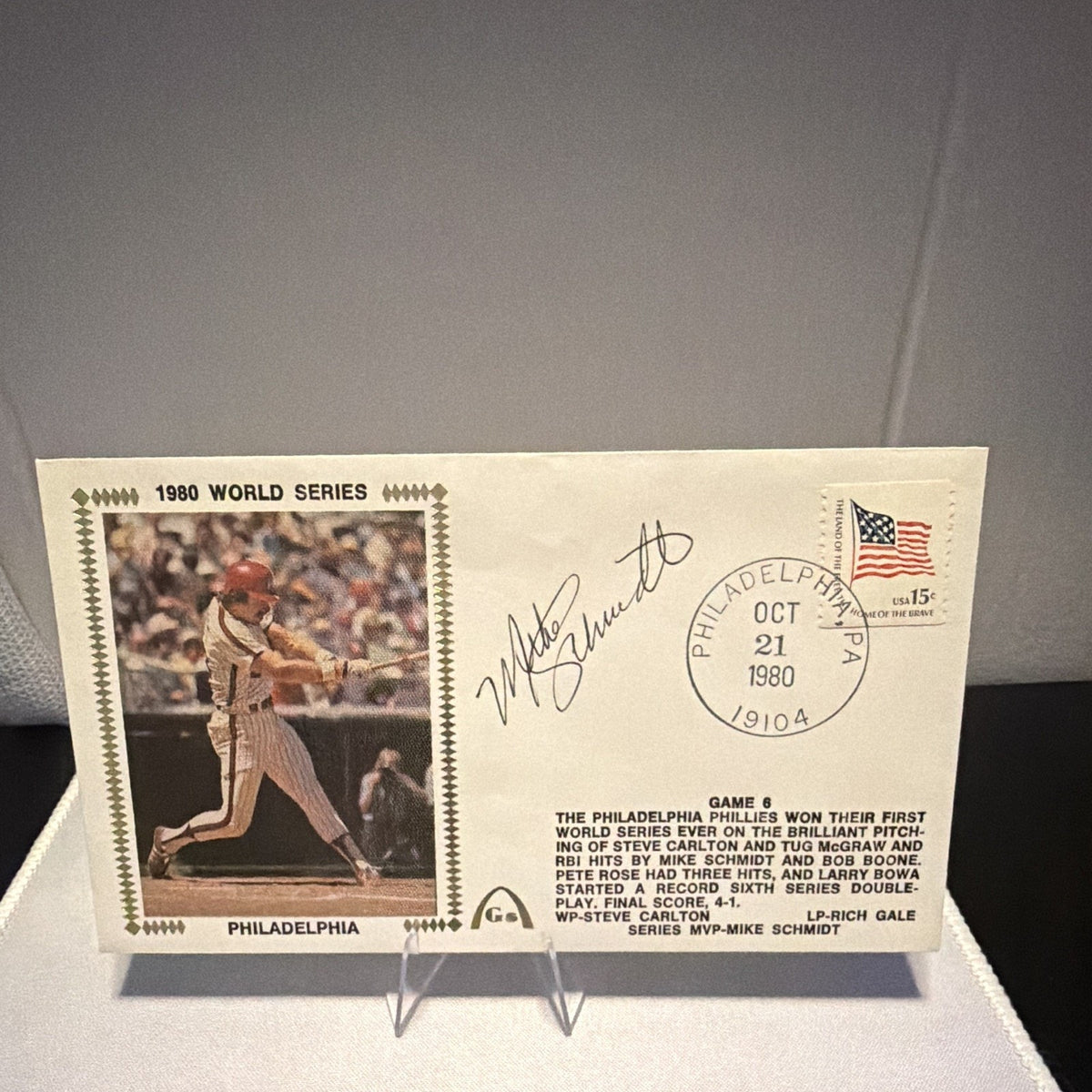 Mike Schmidt Signed First Day Cover 1980 World Series Phillies