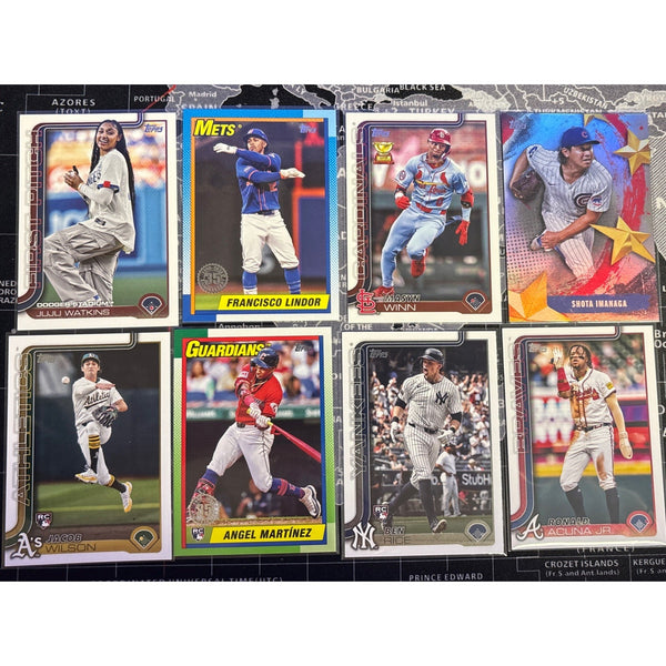 2025 Topps Series-1 8-card LOTJuJu, Lindor, Winn GC, Acuna, Wilson RC, Shota!