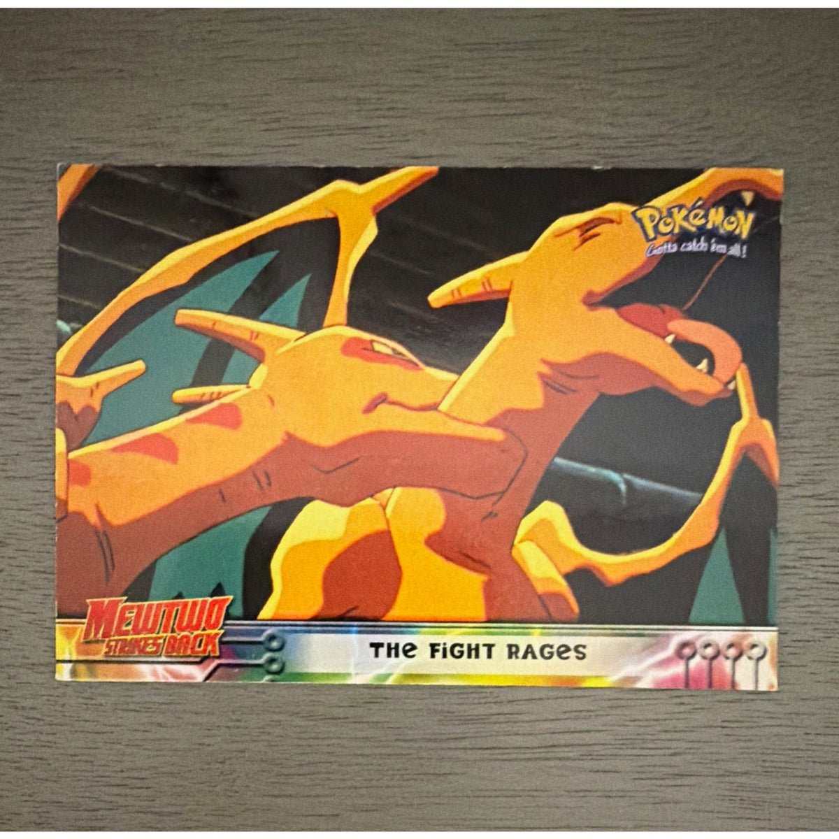 Topps Pokémon Mewtwo Strikes Back 1999 #35 The Fight Rages Movie Animation