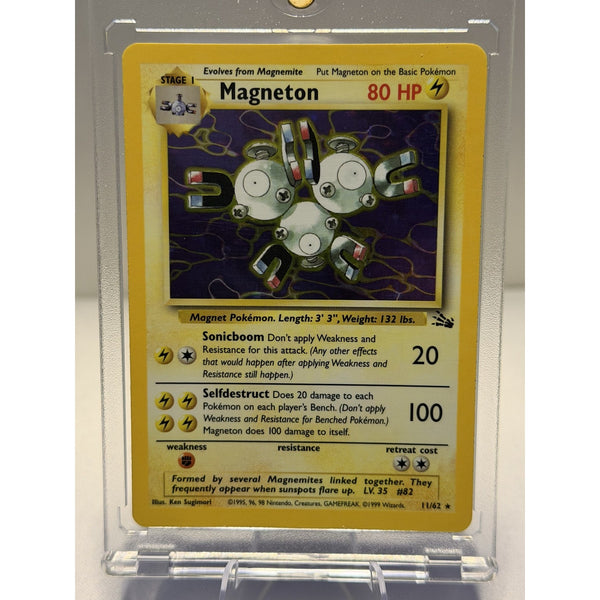 Magneton 11/62 Fossil Unlimited Holo Rare WOTC 1999 Pokemon Card LP
