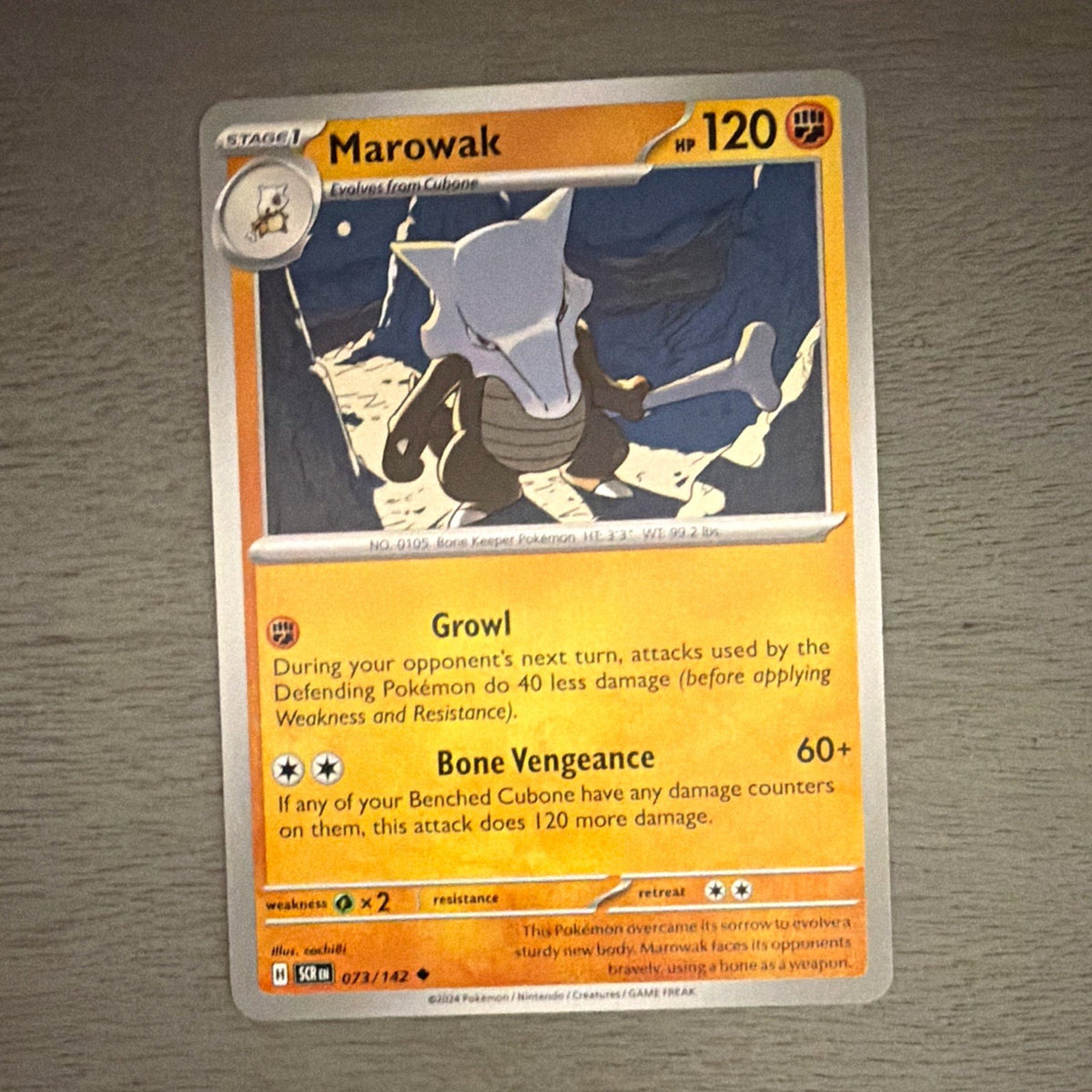 Marowak 073/142 Sv07 Stellar Crown Uncommon Regular English HP 120 Pokemon