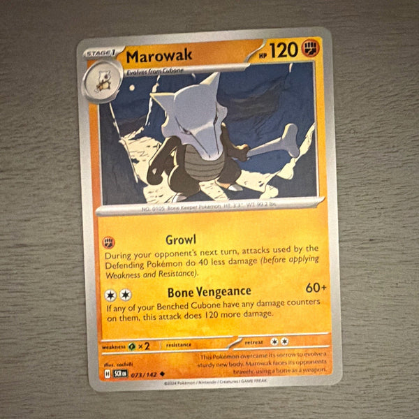 Marowak 073/142 Sv07 Stellar Crown Uncommon Regular English HP 120 Pokemon