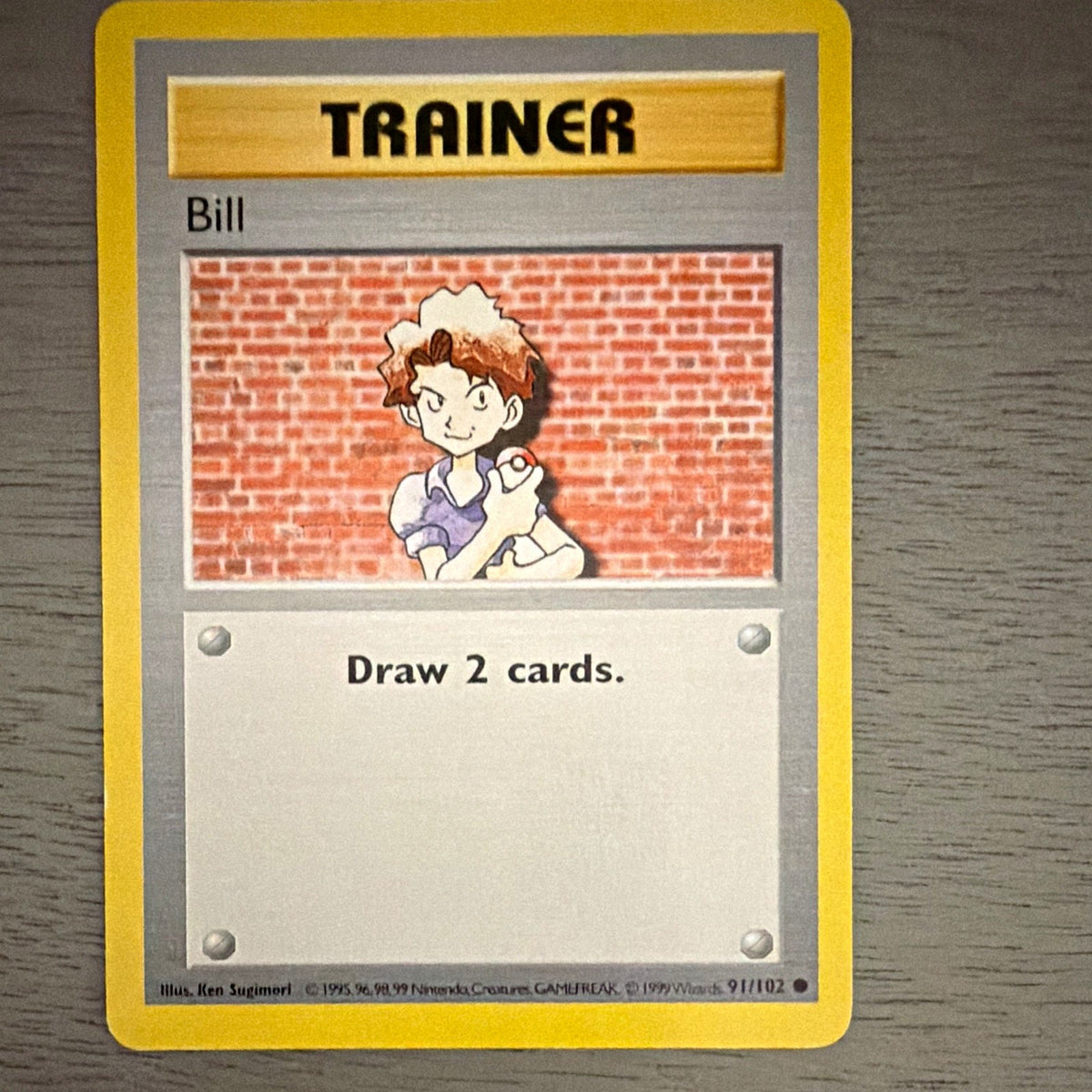 Bill 91/102 Base Set Unlimited Trainer Common WOTC 1999 Pokemon Card