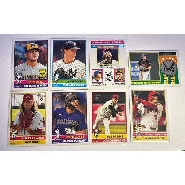 2025 Topps Heritage Collection 8-Card LOT (4 RCs, 1 GC, 2 Inserts)
