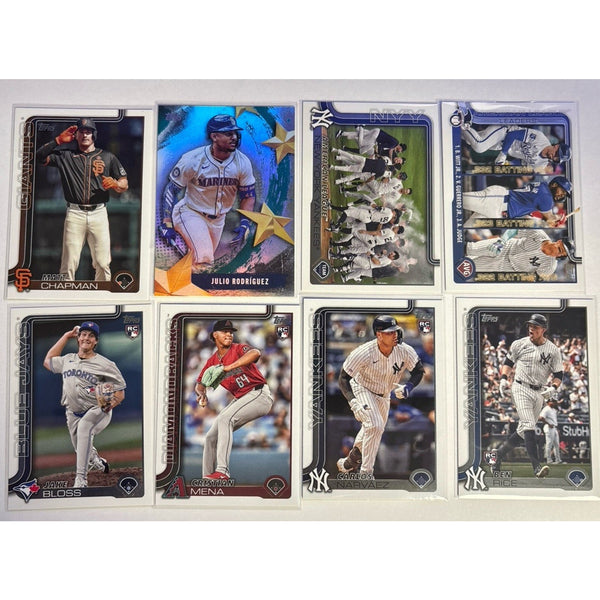 2025 Topps Series 1 8-Card LOT (4 RCs, 3 Inserts) Yankees Fans!