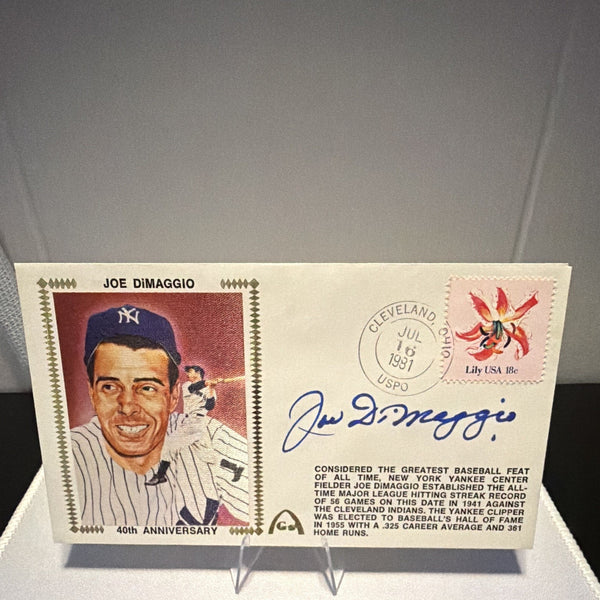 Joe DiMaggio Signed Original Cachet First Day Cover Cleveland OH Jul 2 1981