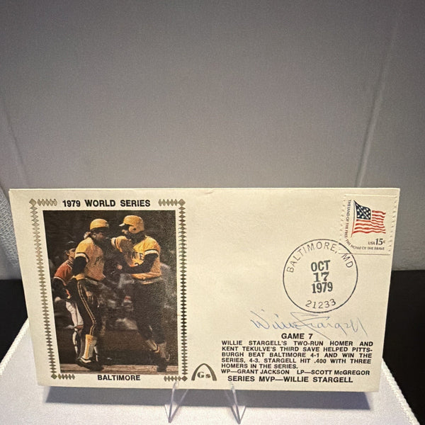 Willie Stargell Signed 1979 World Series Postcard Pittsburgh Pirates