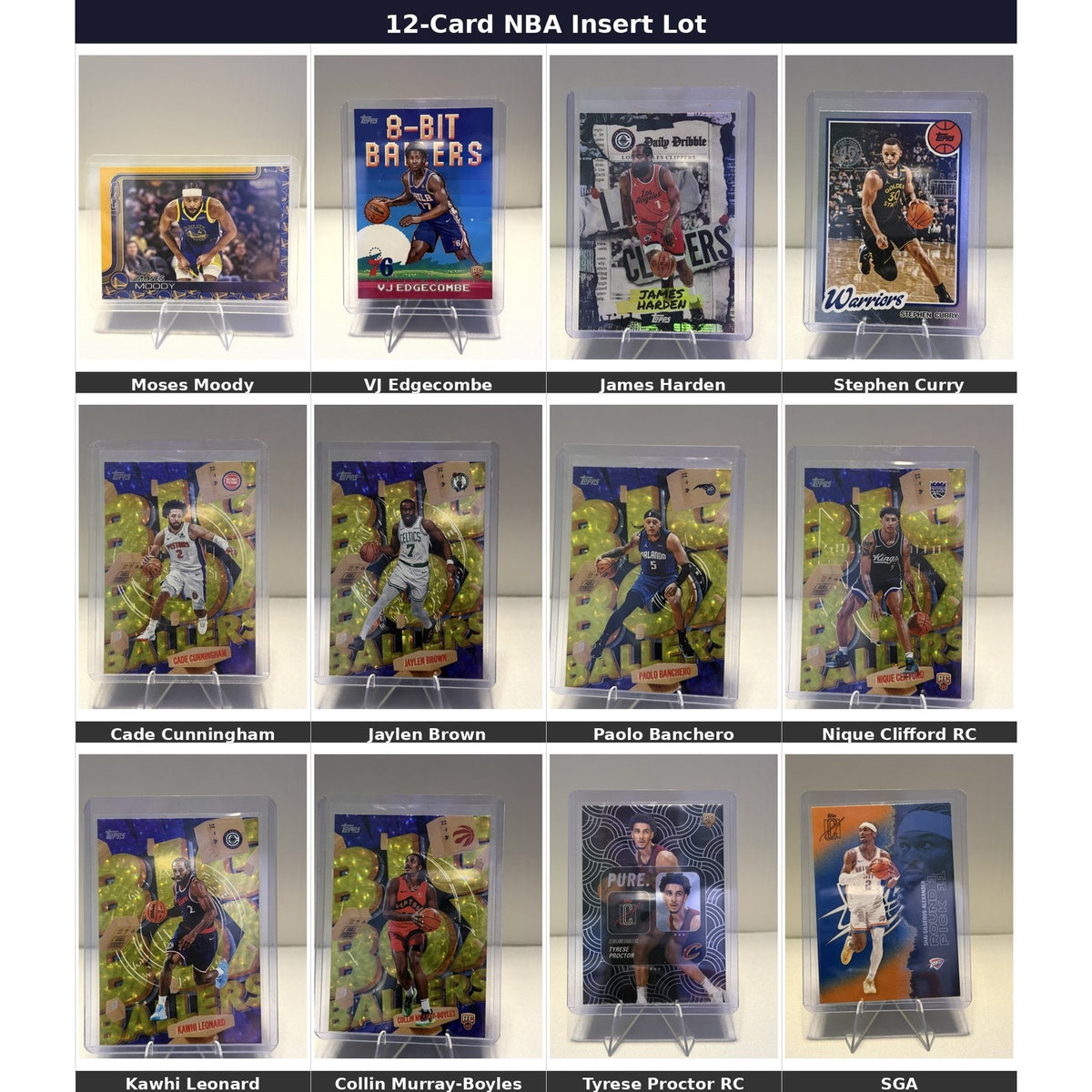 12-Card 2025-26 NBA Basketball Card Lot - Inserts & Rookies