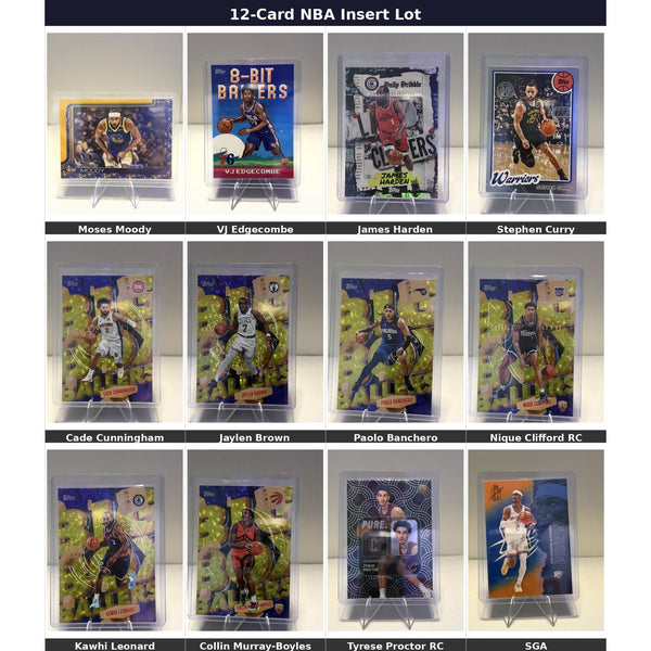 12-Card 2025-26 NBA Basketball Card Lot - Inserts & Rookies
