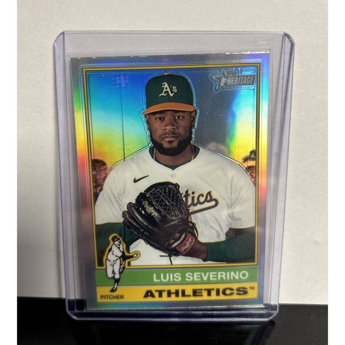 2025 Topps Heritage Chrome Refractor #442 Luis Severino Oakland Athletics SP