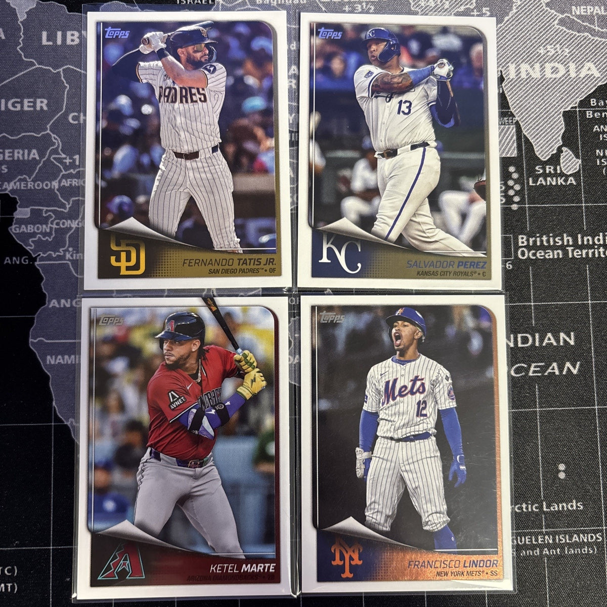 2025 Topps Flagship Collection 4-card LOT Lindor, Tatis, Perez, Marte