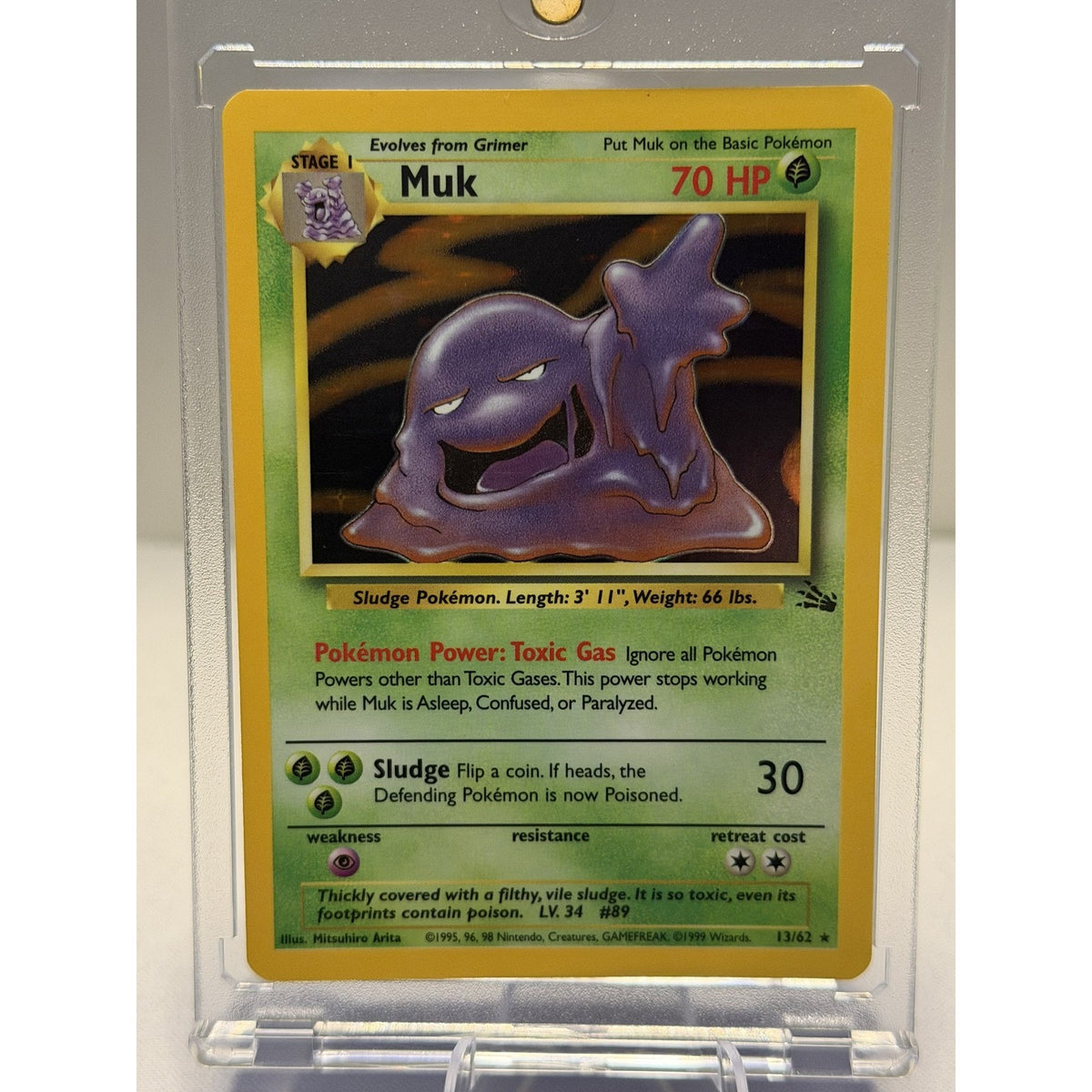 Muk 13/62 Fossil Unlimited Holo Rare WOTC 1999 Pokemon Card NM