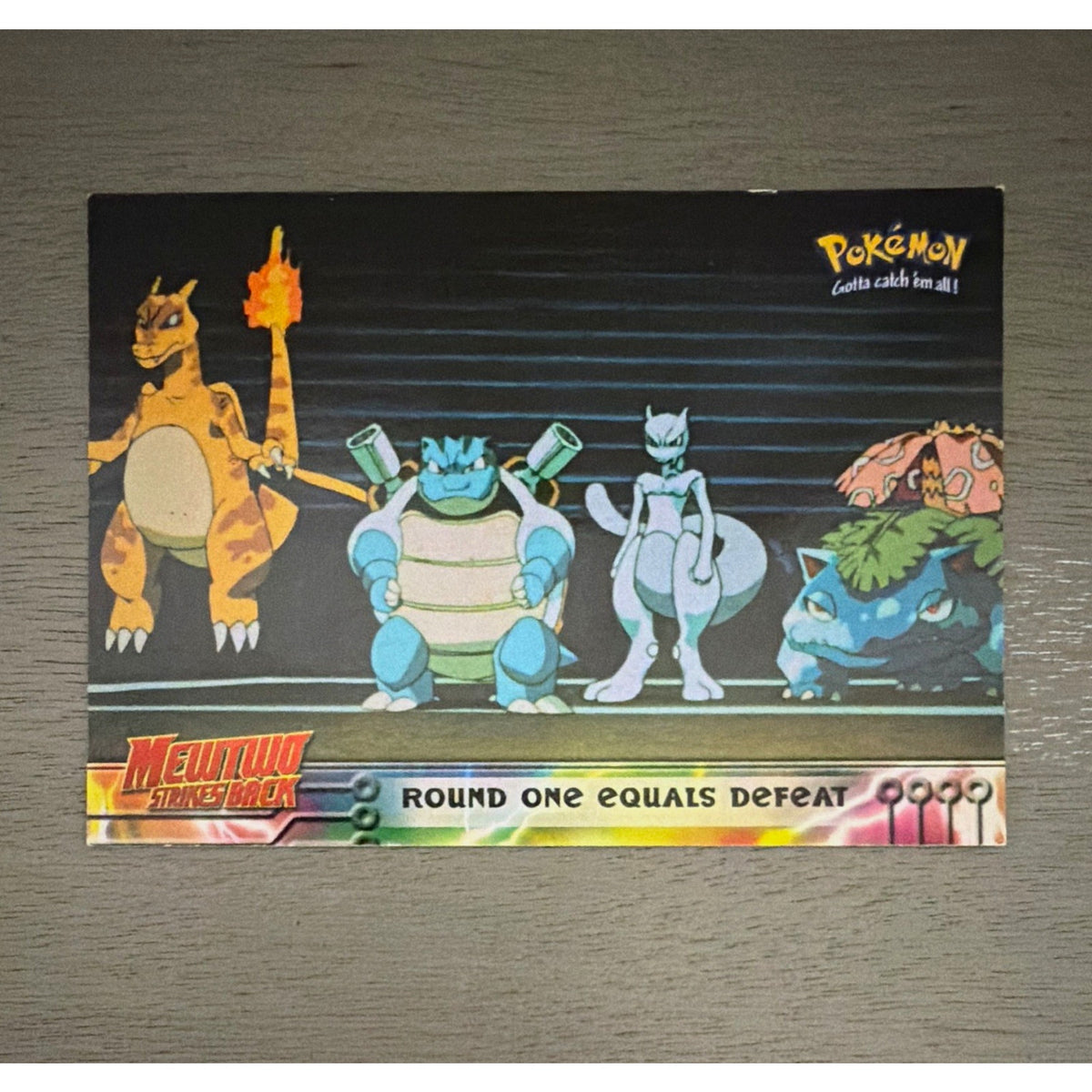 Topps Pokémon Mewtwo Strikes Back 1999 #26 Round One Equals Defeat Movie Anim