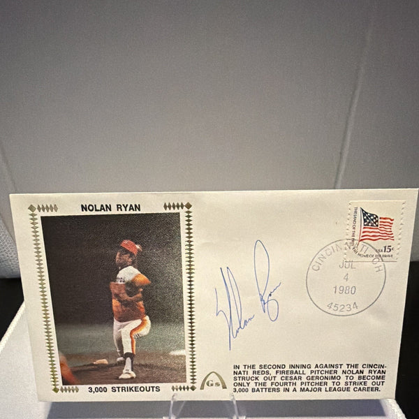 Nolan Ryan Signed Original First Day Cover 3,000 Strikeouts Houston Astros