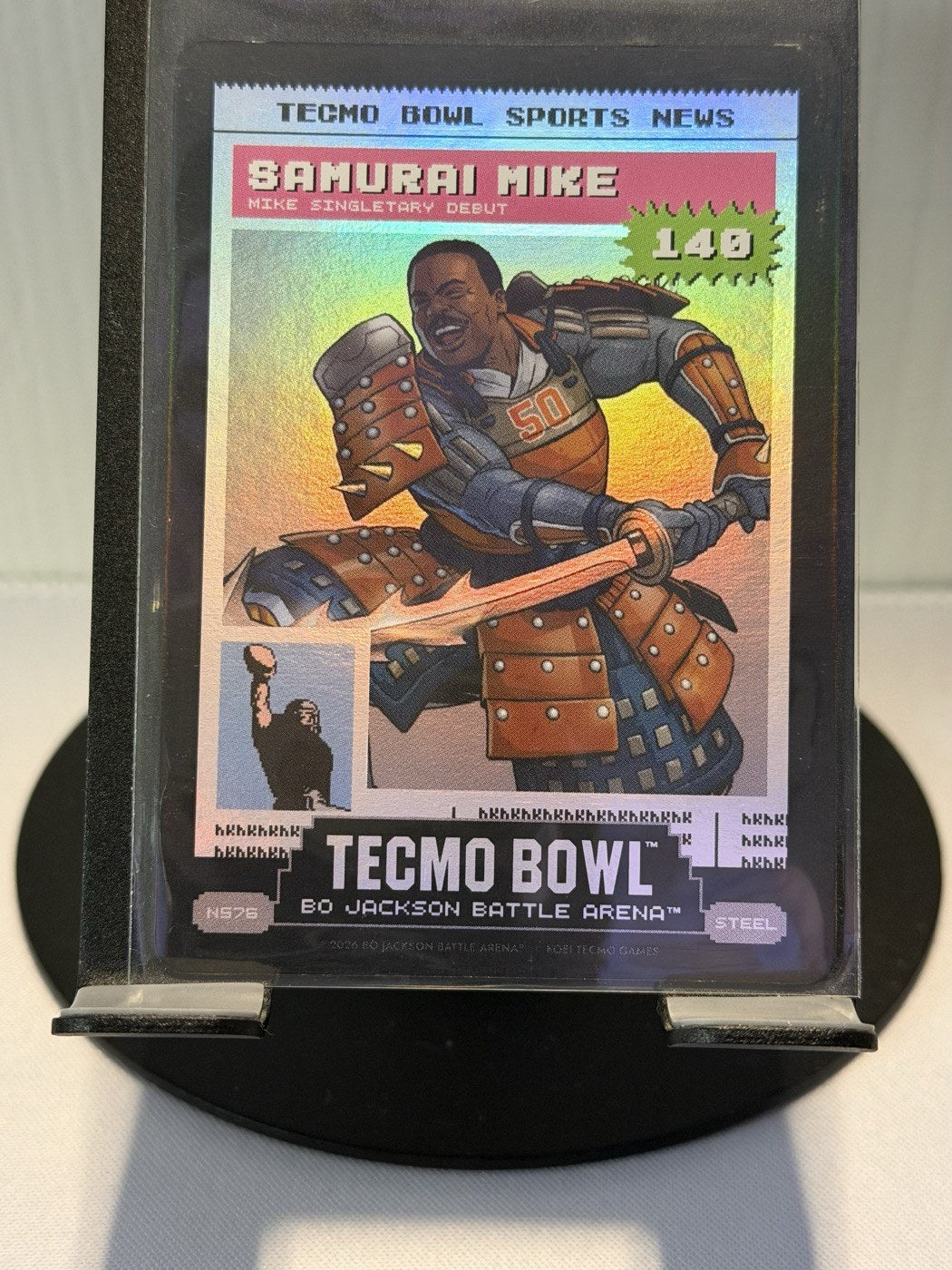 2026 Bo Jackson Battle Arena Samurai Mike Mike Singletary Debut Steel #N576 Power 140 (front)