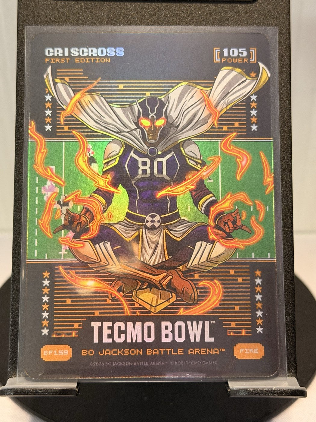 2026 Bo Jackson Battle Arena Criscross First Edition Fire #BF159 Power 105 (front)