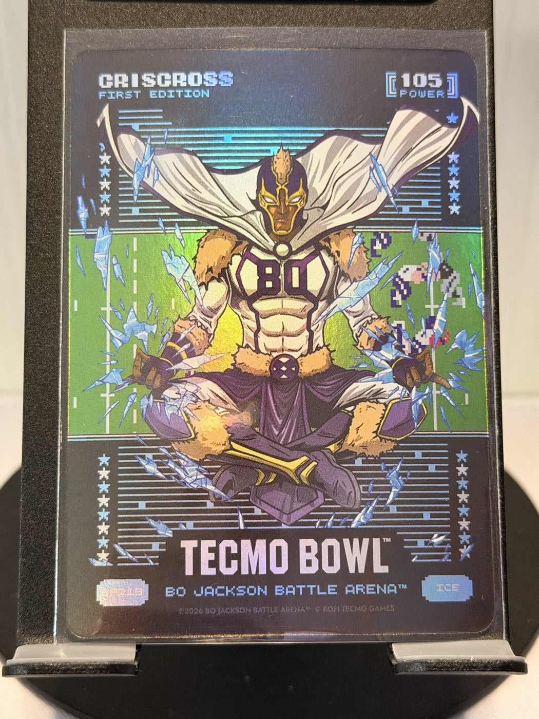 2026 Bo Jackson Battle Arena Criscross First Edition Ice #BF219 Power 105 (front)