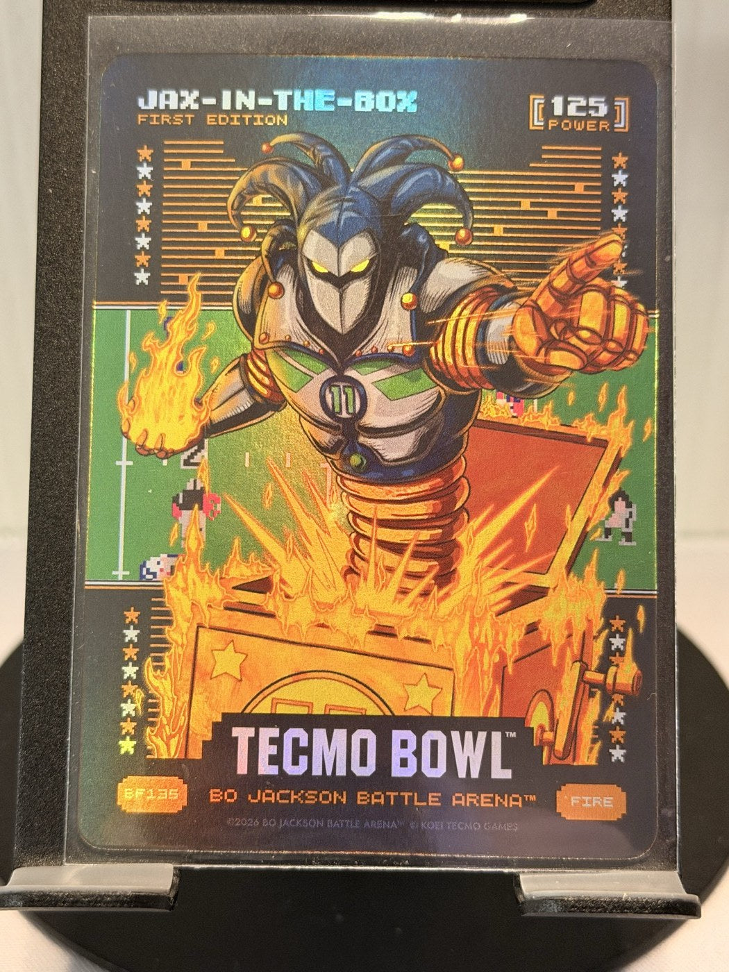 2026 Bo Jackson Battle Arena Jax-in-the-Box First Edition Fire #BF135 Power 125 (front)