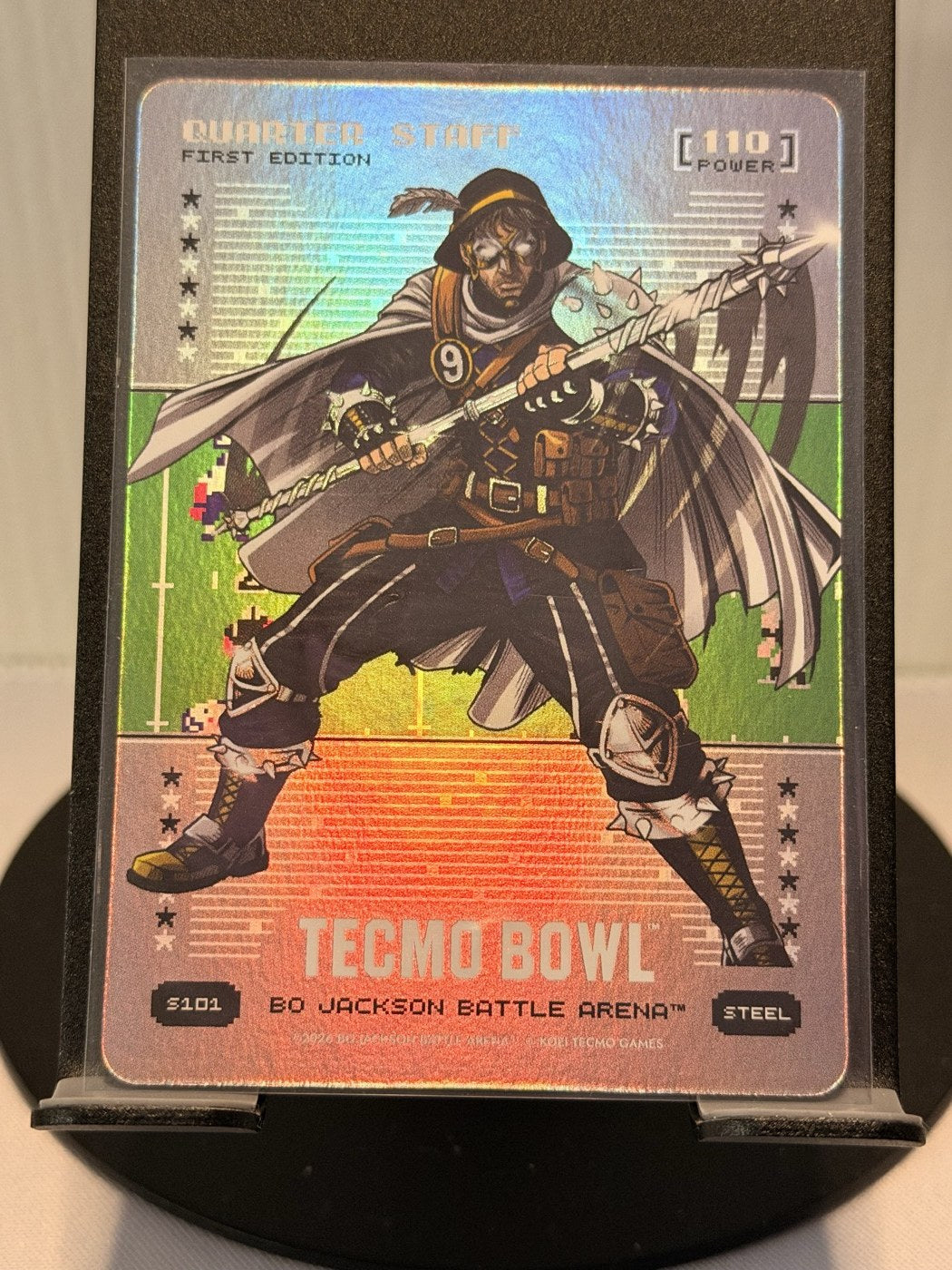 2026 Bo Jackson Battle Arena Quarter Staff First Edition Steel #S101 Power 110 (front)