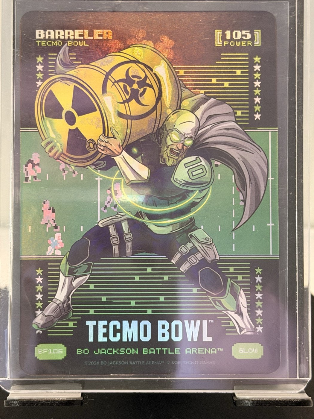 2026 Bo Jackson Battle Arena Barreler Glow #BF106 Power 105 (front)