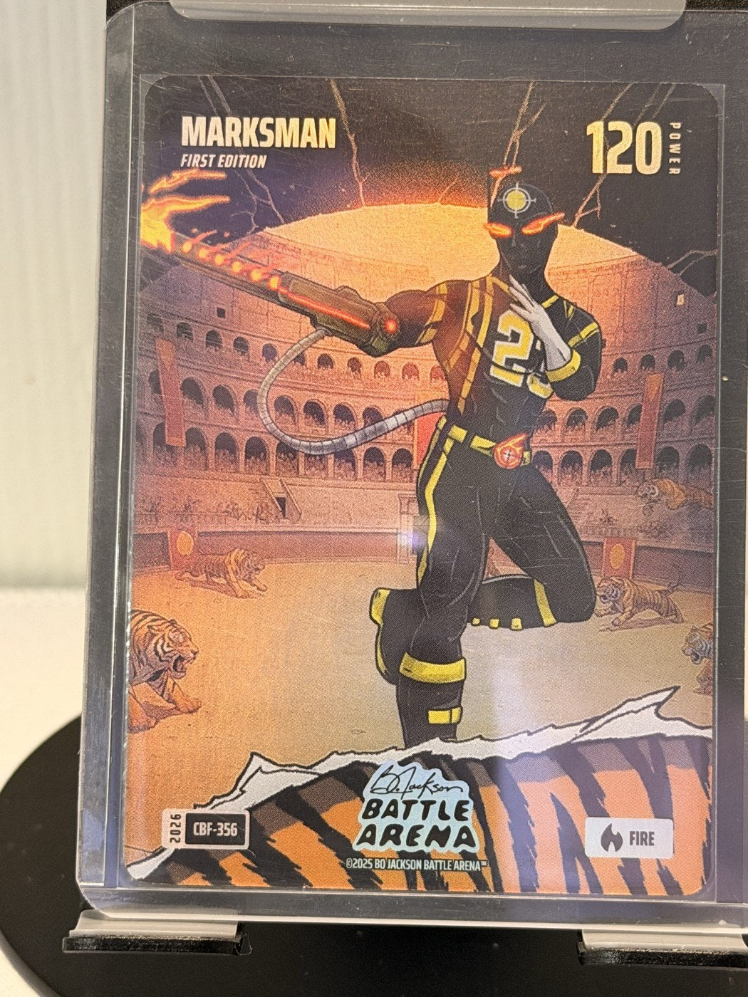 2025 Bo Jackson Battle Arena Marksman First Edition Fire #CBF-356 Power 120 (front)
