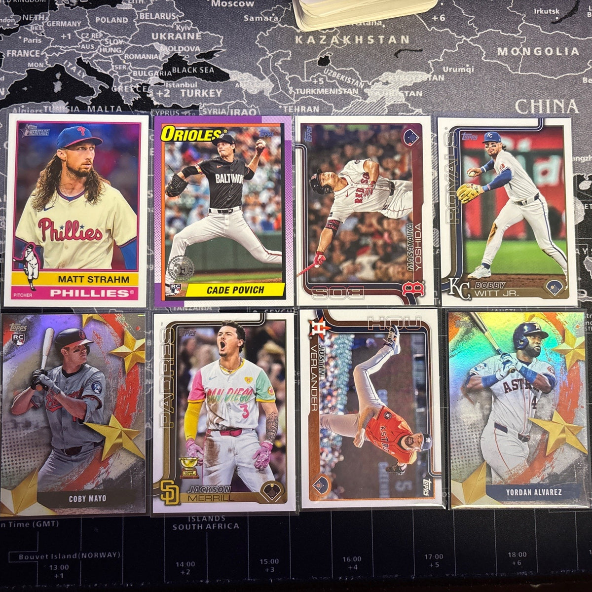 2025 Topps Series-1 8-card LOTStrahm Chrome, Witt Jr, Mayo & Povich RC & More