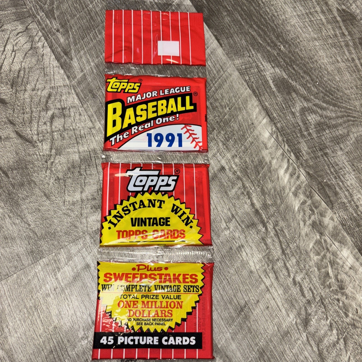 1991 Topps Baseball Sealed Pack 45 Picture Cards The Real One!