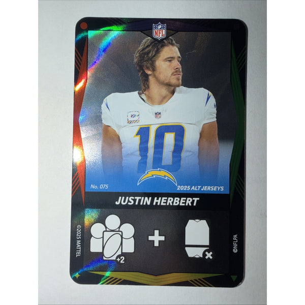 2025 Mattel NFL Uno Elite Justin Herbert Alt Jersey Wild Card Foil #75 - SSP