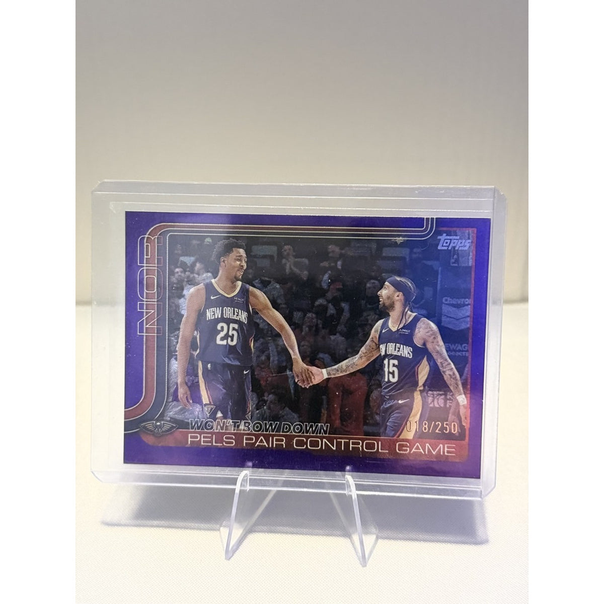 New Orleans Pelicans 2025-26 Topps Base (Team Card) Purple/Foil Prism /250 #299